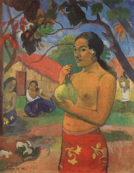Paul Gauguin Woman Holding a Fruit Sweden oil painting art